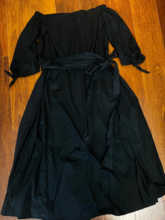 Eloquii Dresses & Skirts - Eloquii cotton poplin midi dress with tie waist and puff tie sleeves size 16